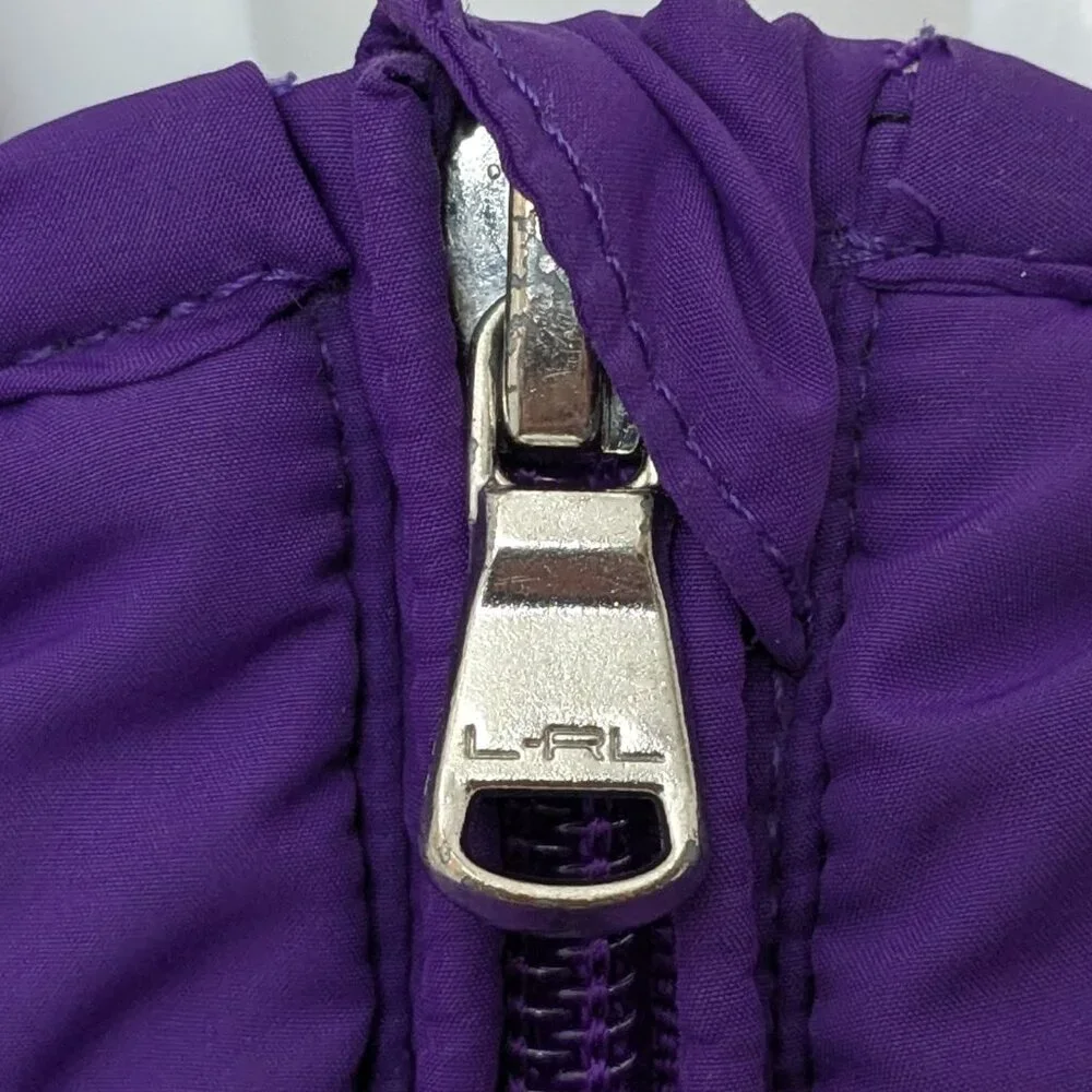 Lauren Ralph Lauren Women's Purple Quilted Vest Full Zip Size M